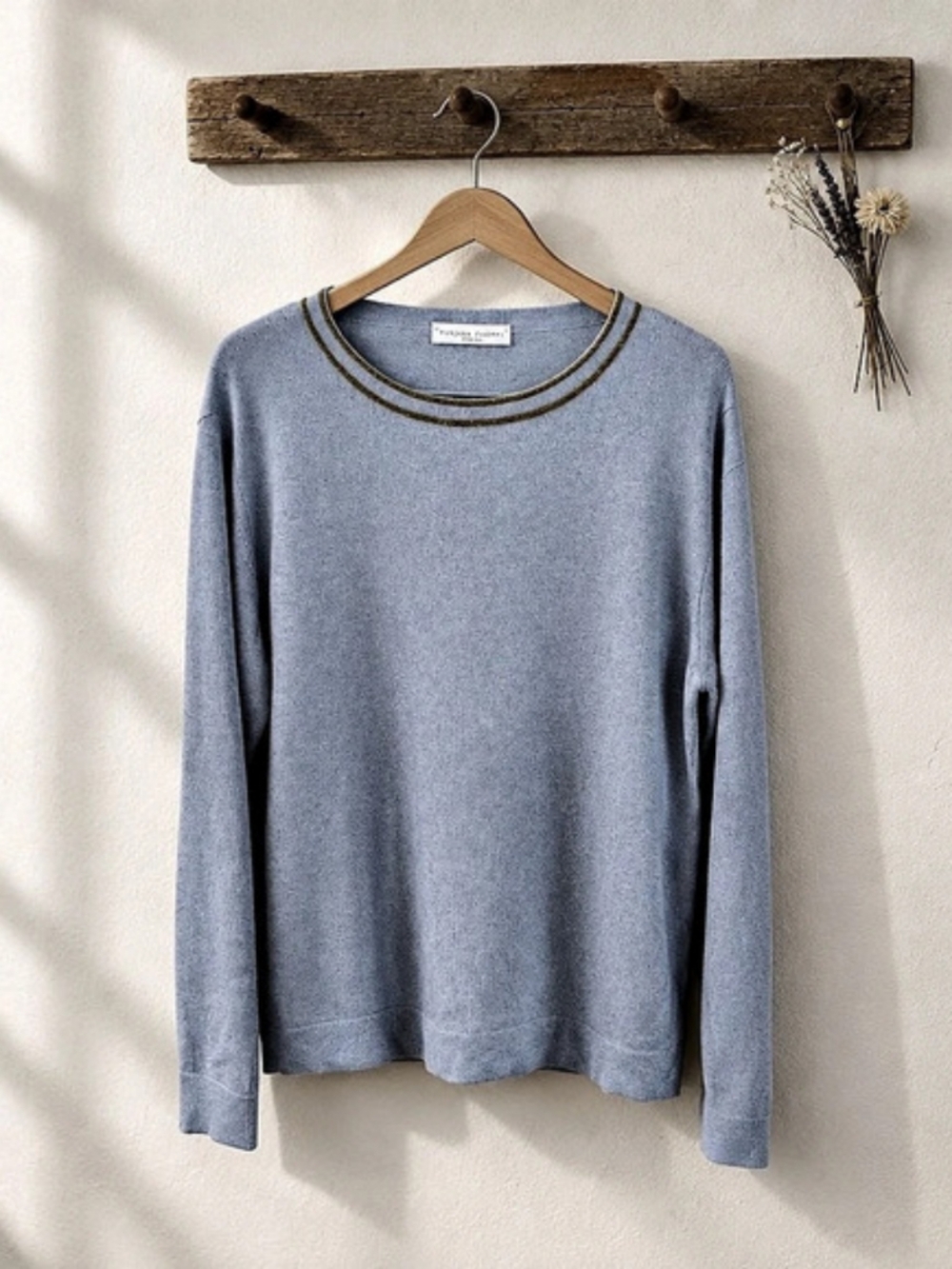 Fabiana Fillippi Marino Wool Silk Cashmere Metallic Trim Sweater XXS Italy